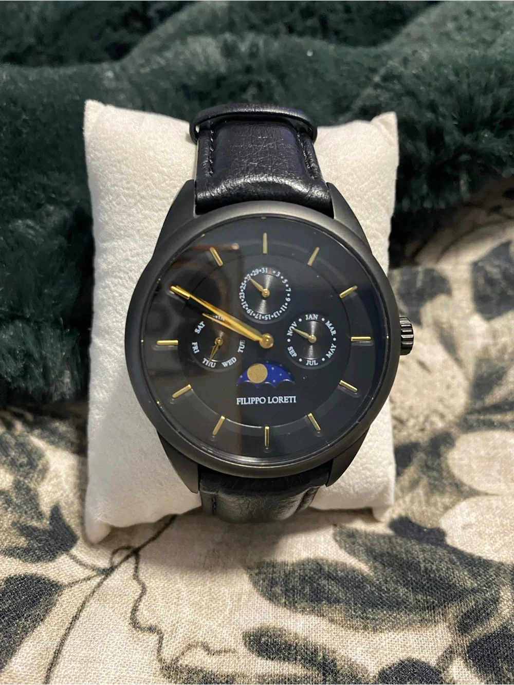 Filippo Loreti Black & Gold Moonphase Watch